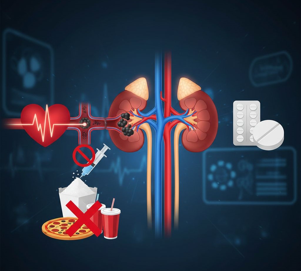 प्रतीकात्मक छवि: मधुमेह, उच्च रक्तचाप और दर्द निवारक दवाओं द्वारा क्षतिग्रस्त होती किडनी